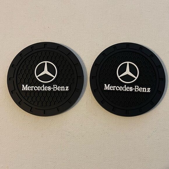 Mercedes Benz cup Coasters in black. Set of 2 NWT - Picture 7 of 10